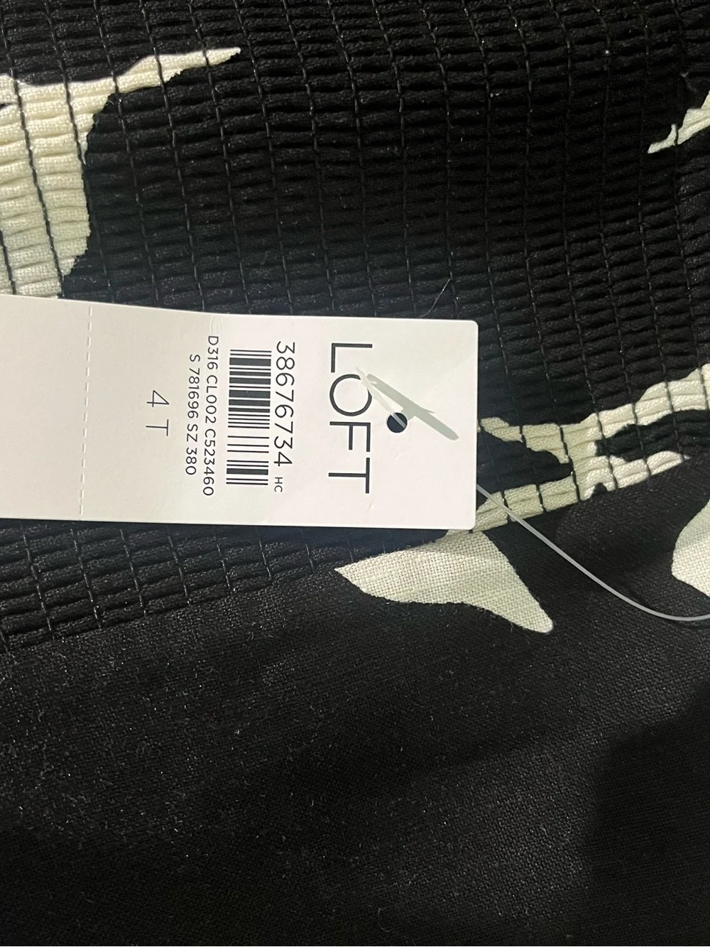 Loft Black and White Fern Print Linen Blend Halter Dress